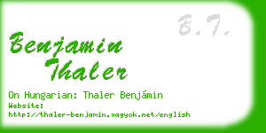 benjamin thaler business card